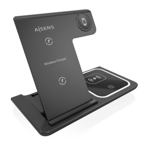 AISENS ASCH-15W3WC043-BK carregador de dispositivos móveis Auscultadores, Telemóvel, Smartphone, Smartwatch Preto USB