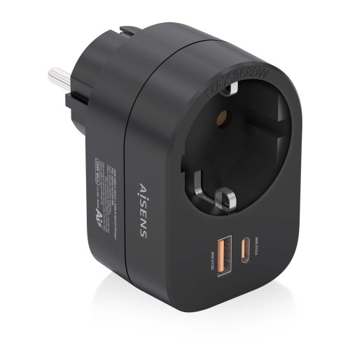 AISENS ASPS-1A1C07-BK carregador de dispositivos móveis Universal Preto AC Carregamento rápido Interior AISENS ASPS-1A1C07-BK carregador de dispositivos móveis Universal Preto AC Carregamento rápido Interior