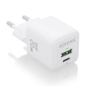 AISENS ASCH-20W2P010-W carregador de dispositivos móveis Universal Branco AC Carregamento rápido Interior 2