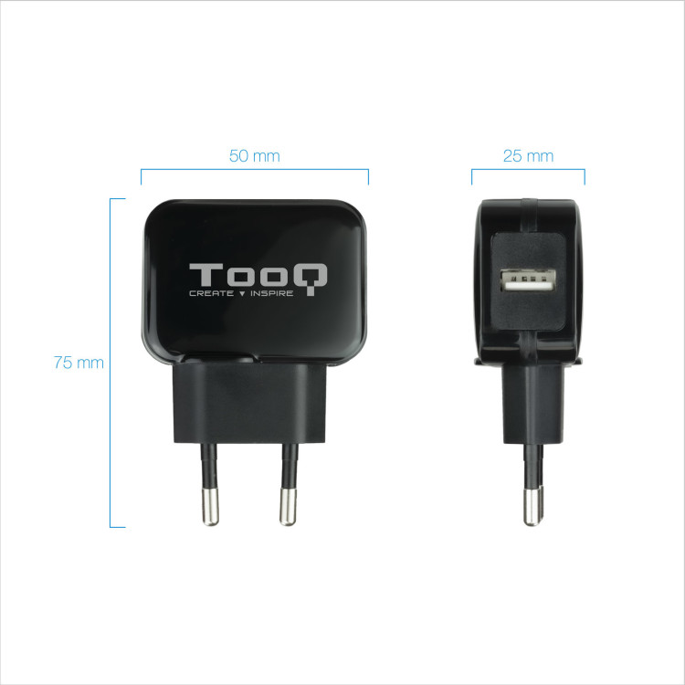 TooQ TQWC-1S01 carregador de dispositivos móveis Universal Preto AC Interior