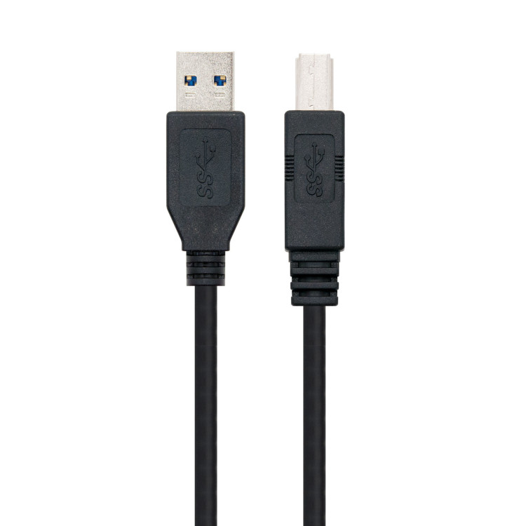 Nanocable 10.01.0802-BK cabo USB USB 3.2 Gen 1 (3.1 Gen 1) 2 m USB A USB B Preto