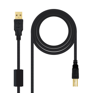 Nanocable 10.01.1205 cabo USB USB 2.0 5 m USB A USB B Preto