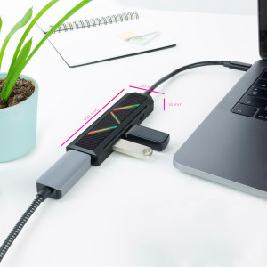 Nanocable 10.16.0401 base & duplicador de portas Com fios USB 3.2 Gen 1 (3.1 Gen 1) Type-C Preto 2