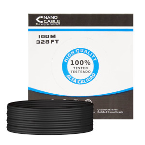 Nanocable 10.20.0302-EXT-BK cabo de rede Preto 100 m Cat5e U UTP (UTP)