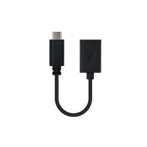 Nanocable USB 2.0, 0.15m cabo USB 0,15 m USB C USB A Preto