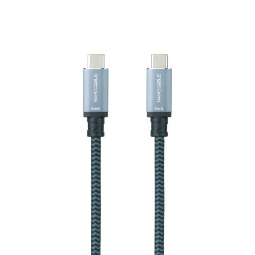 Nanocable 10.01.4102-COMB cabo USB USB 3.2 Gen 2 (3.1 Gen 2) 2 m USB C Preto, Cinzento