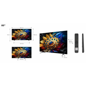 TCL C65 85C655 TV 2,16 m (85") 4K Ultra HD Smart TV Wi-Fi Titânio 450 cd m² 2