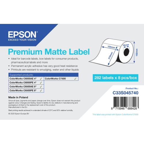 Epson C33S045740 etiqueta para impressão Etiqueta de impressora auto-adesiva Epson C33S045740 etiqueta para impressão Etiqueta de impressora auto-adesiva