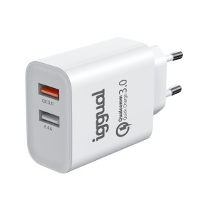 iggual IGG317389 carregador de dispositivos móveis Universal Branco AC Carregamento rápido Interior