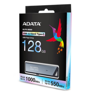 ADATA UE800 unidade de memória USB 128 GB USB Type-C 3.2 Gen 2 (3.1 Gen 2) Prateado