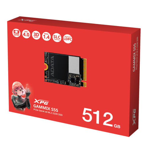 XPG SGAMMIXS55-512G-C disco SSD 512 GB M.2 PCI Express 4.0 NVMe 3D NAND