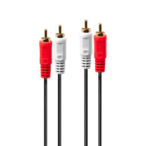 Lindy 35660 cabo de áudio 1 m 2 x RCA Vermelho, Branco