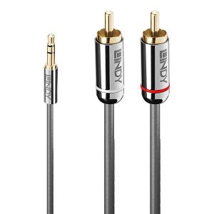 Lindy 35333 cabo de áudio 1 m 3.5mm 2 x RCA Antracite