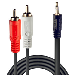 Lindy 35681 cabo de áudio 2 m 3.5mm 2 x RCA Preto, Vermelho, Branco 2