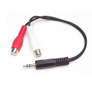 StarTech.com Cabo de áudio estéreo 15 cm - Macho de 3,5 mm para 2x RCA Fêmea