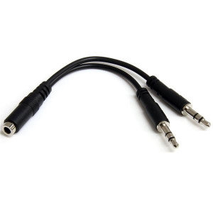 StarTech.com Adaptador Divisor de Auricular de 3,5 mm com 4 Pinos para 2x 3 Pinos 3,5mm - F M