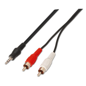 AISENS A128-0148 cabo de áudio 3 m 3.5mm 2 x RCA Preto