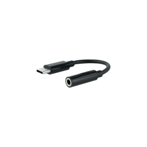 Nanocable 10.24.1205 cabo de áudio 0,11 m 3.5 mm USB Type-C Preto