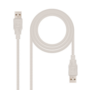 Nanocable 10.01.0302 cabo USB USB 2.0 1 m USB A Bege