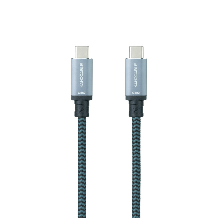 Nanocable 10.01.4101-COMB cabo USB USB 3.2 Gen 2 (3.1 Gen 2) 1 m USB C Preto, Cinzento