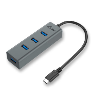 i-tec Metal C31HUBMETAL403 hub de interface USB 3.2 Gen 1 (3.1 Gen 1) Type-C 5000 Mbit s Cinzento