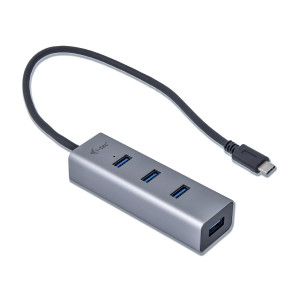 i-tec Metal C31HUBMETAL403 hub de interface USB 3.2 Gen 1 (3.1 Gen 1) Type-C 5000 Mbit s Cinzento 2