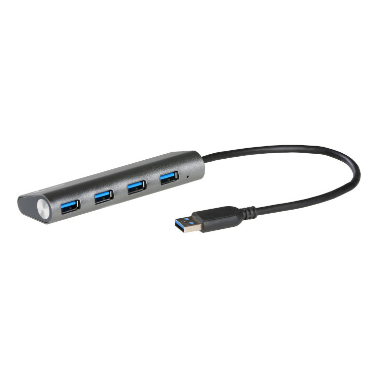 i-tec Metal U3HUB448 hub de interface USB 3.2 Gen 1 (3.1 Gen 1) Type-A 5000 Mbit s Cinzento