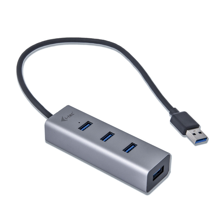 i-tec Metal U3HUBMETAL403 hub de interface USB 3.2 Gen 1 (3.1 Gen 1) Type-A 5000 Mbit s Cinzento