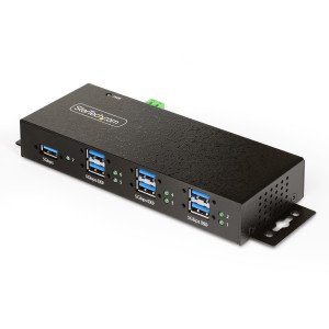 StarTech.com 5G7AINDRM-USB-A-HUB hub de interface USB 3.2 Gen 1 (3.1 Gen 1) Type-B 5000 Mbit s Preto