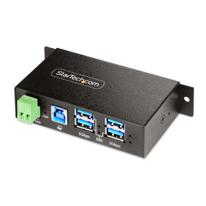 StarTech.com 5G4AINDRM-USB-A-HUB hub de interface USB 3.2 Gen 1 (3.1 Gen 1) Type-B 5000 Mbit s Preto