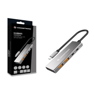 Conceptronic HUBBIES15G hub de interface USB 3.2 Gen 2 (3.1 Gen 2) Type-C 10000 Mbit s Cinzento 2