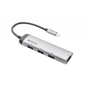 Verbatim USB-C Multiport Hub USB 3.2 Gen 1 (3.1 Gen 1) Type-C 5000 Mbit s Cinzento