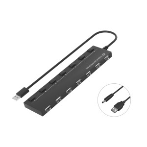 Conceptronic HUBBIES08B hub de interface USB 2.0 480 Mbit s Preto