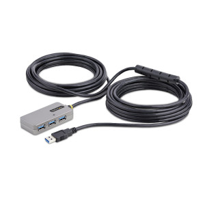 StarTech.com U01043-USB-EXTENDER hub de interface USB 3.2 Gen 1 (3.1 Gen 1) Type-A 5000 Mbit s Preto, Prateado