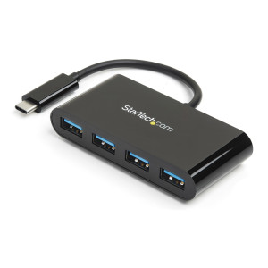 StarTech.com HB30C4AB hub de interface USB 3.2 Gen 1 (3.1 Gen 1) Type-C 5000 Mbit s Preto
