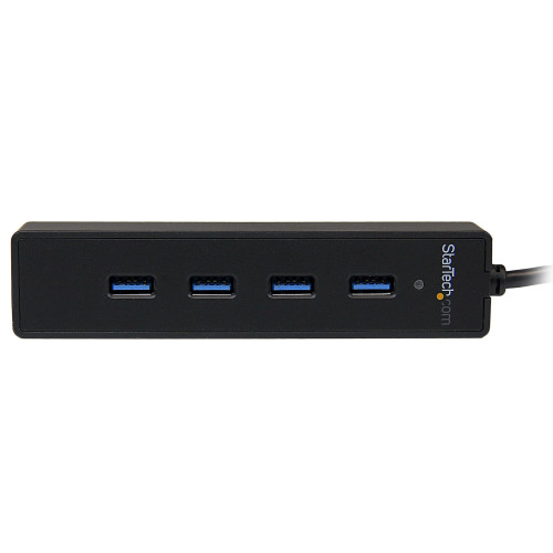 StarTech.com Concentrador USB SuperSpeed 3.0 portátil de 4 portas com cabo integrado StarTech.com Concentrador USB SuperSpeed 3.0 portátil de 4 portas com cabo integrado