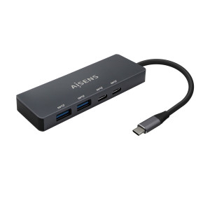 AISENS A109-0744 hub de interface USB 3.2 Gen 1 (3.1 Gen 1) Type-C 5000 Mbit s Cinzento