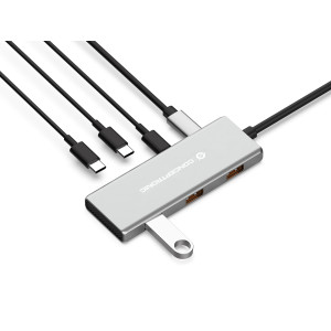 Conceptronic HUBBIES17G hub de interface USB 3.2 Gen 2 (3.1 Gen 2) Type-C 10000 Mbit s Cinzento 2