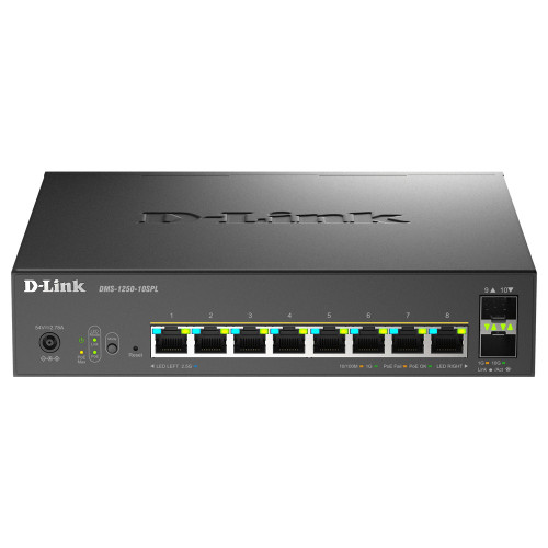 D-Link DMS-1250-10SPL Gerido L2 L3 2.5G Ethernet (100 1000 2500) Power over Ethernet (PoE) Preto D-Link DMS-1250-10SPL Gerido L2 L3 2.5G Ethernet (100 1000 2500) Power over Ethernet (PoE) Preto