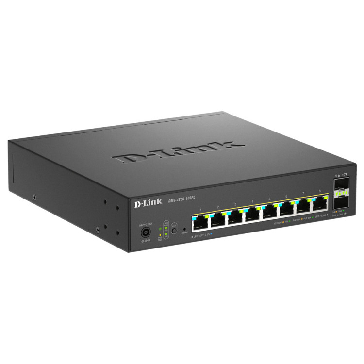 D-Link DMS-1250-10SPL Gerido L2 L3 2.5G Ethernet (100 1000 2500) Power over Ethernet (PoE) Preto