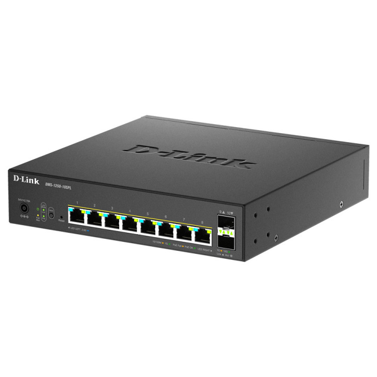 D-Link DMS-1250-10SPL Gerido L2 L3 2.5G Ethernet (100 1000 2500) Power over Ethernet (PoE) Preto