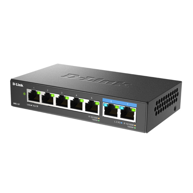 D-Link DMS-107 B switch de rede Não-gerido Gigabit Ethernet (10 100 1000) Preto