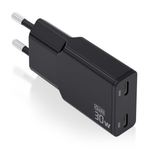 AISENS ASCH-30W2P049-BK carregador de dispositivos móveis Câmara digital, MP3, MP4, Telemóvel, Navigator, Computador portátil, 2