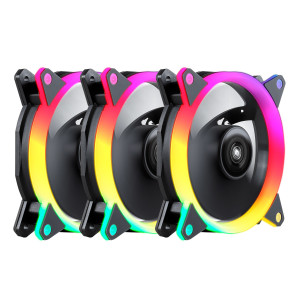 UNYKAch Fan CANDY 30 ARGB Ring Led 120 mm Caixa de computador Ventoinha 12 cm Preto 3 unidade(s) 2