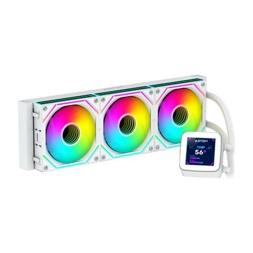 ABYSM Oceanic LCD 360 ARGB Processador Refrigerador líquido all-in-one 12 cm Branco 1 unidade(s) ABYSM Oceanic LCD 360 ARGB Processador Refrigerador líquido all-in-one 12 cm Branco 1 unidade(s)