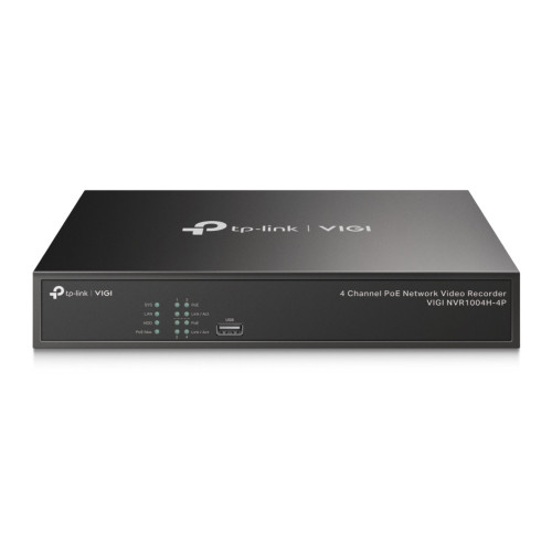 TP-Link VIGI NVR1004H-4P gravador de vídeo em rede (NVR) Preto TP-Link VIGI NVR1004H-4P gravador de vídeo em rede (NVR) Preto