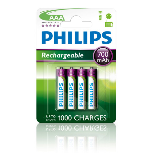 Philips Rechargeables Pilha R03B4A70 10 Philips Rechargeables Pilha R03B4A70 10