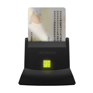 AISENS ASCR-SN05-BK leitor de smart card Interior USB USB 2.0 Preto