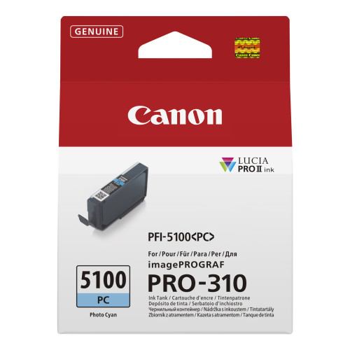 Canon PFI-5100 PC tinteiro 1 unidade(s) Original Ciano foto Canon PFI-5100 PC tinteiro 1 unidade(s) Original Ciano foto