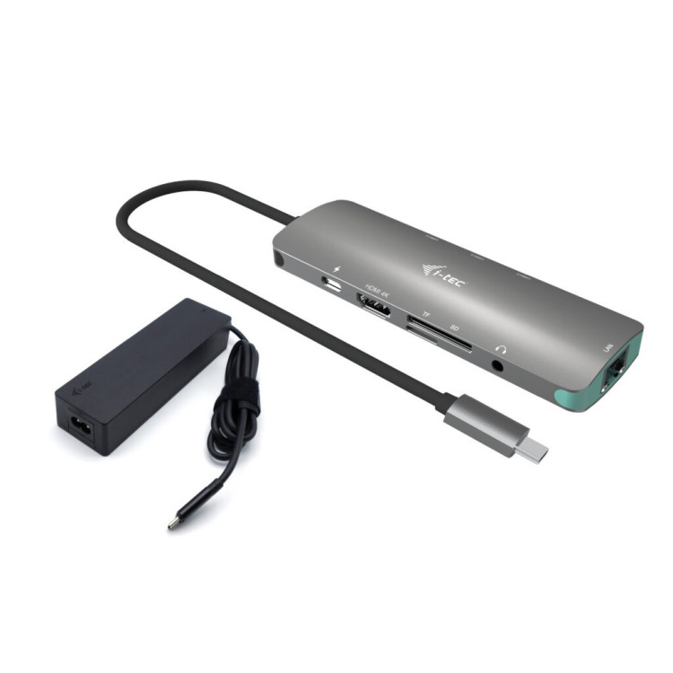 i-tec C31NANOLANPD100 base & duplicador de portas Com fios USB 3.2 Gen 1 (3.1 Gen 1) Type-C Cinzento